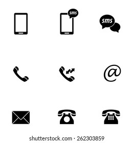 Mobile sms text message mail buttons set