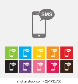 Mobile sms text message mail icon - Vector