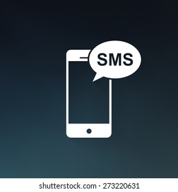 Mobile sms text message mail icon - Vector