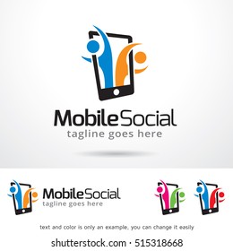 Mobile Social Logo Template Design Vector
