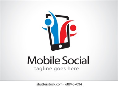 Mobile Social Logo Template Design 