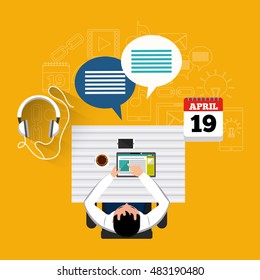 mobile social media flat icons vector illustration design