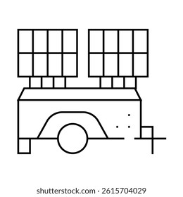 mobile solar battery line icon vector. mobile solar battery sign. isolated contour symbol black illustration
