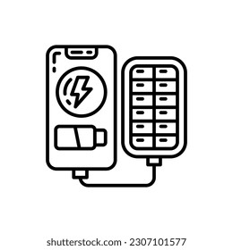 Mobile Solar Charging icon in vector. Illustration