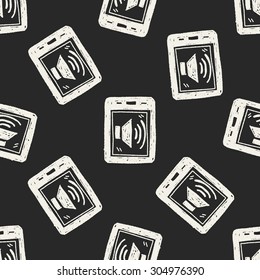 mobile sound doodle seamless pattern background