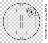 mobile space station symbol, circle galaxy planet vector illustration .