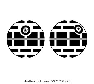 mobile space station symbol, circle galaxy planet vector illustration .