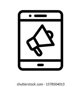 mobile speaker vector thin line icon 