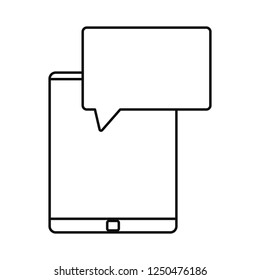 mobile speech bubble on white background