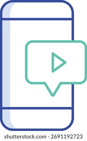 mobile speech bubble outline color icon design