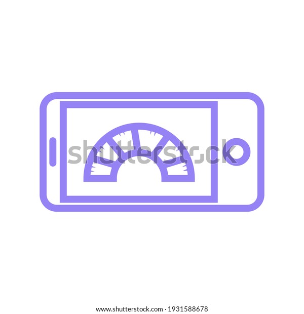 mobile speed\
icon, simple line art pictogram\
symbol