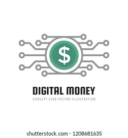 Mobile speed payment. Digital money dollar - concept business logo template vector illustration. Currency - creative sign. Design element.