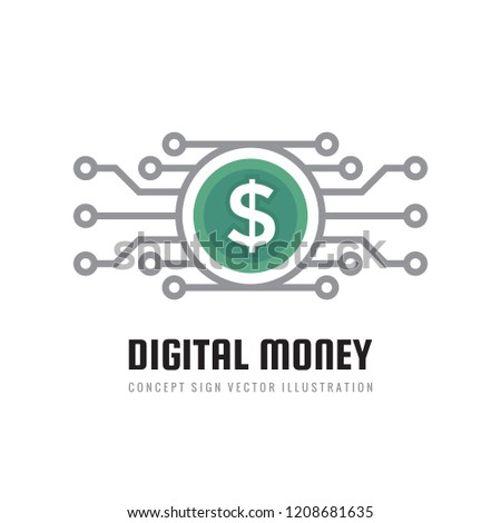 Mobile speed payment. Digital money dollar - concept business logo template vector illustration. Currency - creative sign. Design element.