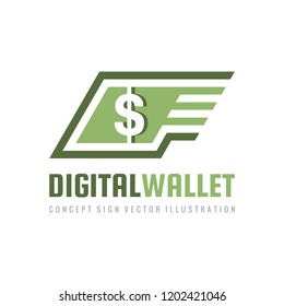 Mobile speed payment. Digital wallet. Money dollar - concept business logo template vector illustration. Currency - creative sign. Design element.