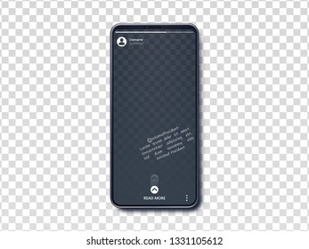 mobile sponsored message vector concept,isolated on transparent background