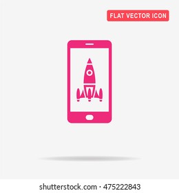 Mobile startup icon. Vector concept illustration for design.