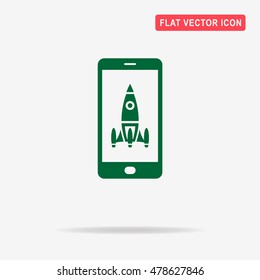 Mobile startup icon. Vector concept illustration for design.