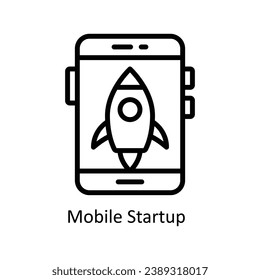 Mobile Startup vector   outline Design illustration. Symbol on White background EPS 10 File
