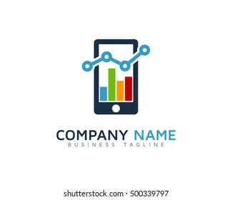 Mobile Statistic Report Logo Template