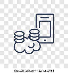 Mobile stock data icon. Trendy linear Mobile stock data logo concept on transparent background from Business and analytics collection