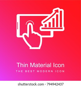 Mobile stock data red and pink gradient material white icon minimal design