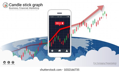 Mobile Stock Trading Concept Candlestick Financial Stock Vector ...