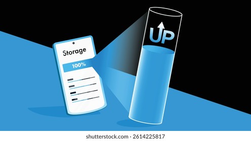 Mobile Storage Up Space Feature Illustration Concept Vector Art