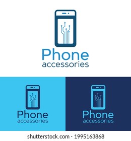 Mobile Store Accessories logo concept illustration
