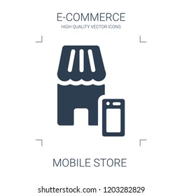 mobile store icon. high quality filled mobile store icon on white background. from e commerce collection flat trendy vector mobile store symbol. use for web and mobile