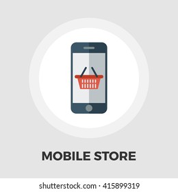 Mobile store icon vector. Flat icon isolated on the white background. Editable EPS file. Vector illustration.