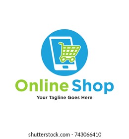 mobile store logo vector, hand phone shop logo. Vector Online Shop Logo Template