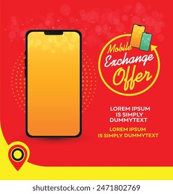 Mobile Store. Mobile Offers, Smart Phone,  Exchange Offer Template Vector Design. Advertising, Marketing, Promotional