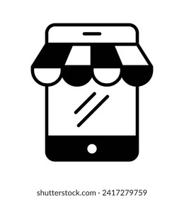 Mobile store vector design, online shopping concept vector