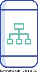 design de ícone de cor de contorno de estrutura móvel