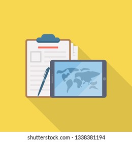 Mobile survey flat illustration vector 