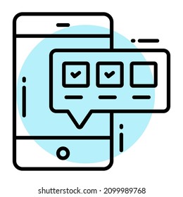 icono de encuesta móvil, Encuesta y comentarios, ilustración vectorial moderna 