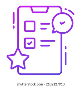 Mobiles Survey-Symbol, Umfrage und Feedback, moderne Vektorgrafik 