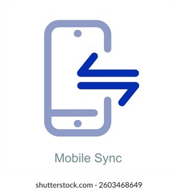 Mobile Sync and phone icon concept