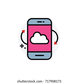 Mobile synchronization concept Isolated Line Vector Illustration editable Icon