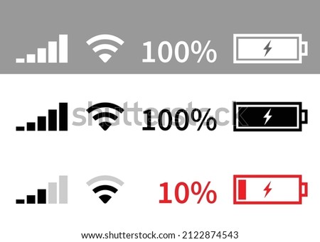 mobile system Display. charger battery and Cellphone-WiFi connect of Mobile Device.