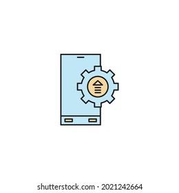 icono de configuración de actualización del sistema móvil