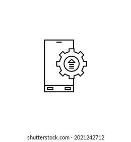 icono de configuración de actualización del sistema móvil