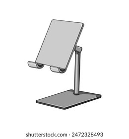 mobile table phone holder cartoon. office laptop, smart cell, view side mobile table phone holder sign. isolated symbol vector illustration