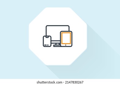 Mobile and Tablet Friendly icon vector design