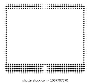 Mobile Tablet halftone vector icon. Illustration style is dotted iconic Mobile Tablet icon symbol on a white background. Halftone pattern is round points.