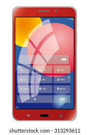 Mobile tablet on a white background, vector illustration