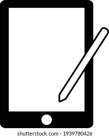 Mobile tablet and pen. art