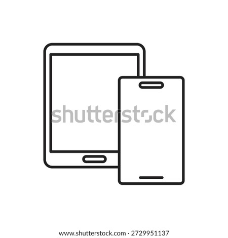 Mobile tablet and phone with screen display outline