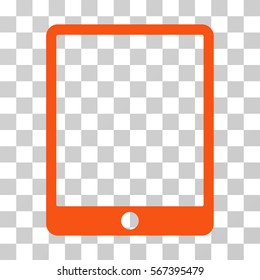 Mobile Tablet vector icon. Illustration style is flat iconic orange symbol on a transparent background.