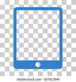 Mobile Tablet vector icon. Illustration style is flat iconic cobalt symbol on a transparent background.